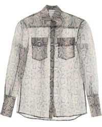 Sportmax - Canore Shirt In Python-printed Organza - Lyst