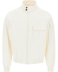 Ferragamo - Clean And Casual Linen Coated Blouson For - Lyst