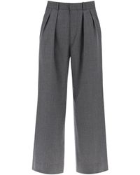 Wardrobe NYC - Wide Leg Flannel Trousers For Or - Lyst