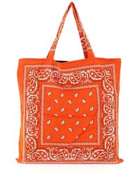 ARIZONA LOVE Beach Shoulder Bag With Bandana Print Os Cotton - Orange