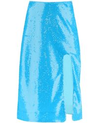 Ganni - Sequined Midi Skirt - Lyst