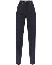 Ferragamo - Straight Jeans With Contrasting Stitching Details. - Lyst