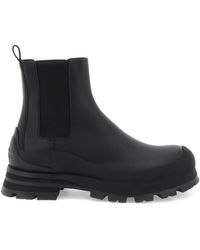 Alexander McQueen - Leather Chelsea Ankle Boots - Lyst