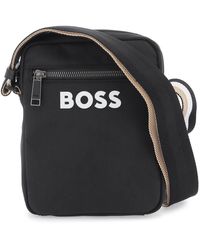 BOSS - Shoulder Bag With Rubberized Logo - Lyst