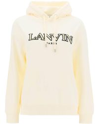 Lanvin - Felpa Con Cappuccio Logo Curb - Lyst