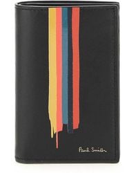 Paul Smith Painted Stripe Bifold Card Holder - Black