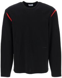 Ferragamo - Long-sleeved T-shirt With Contrasting Inlays - Lyst