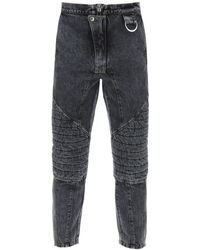 Balmain - JEANS CON INSERTI TRAPUNTATI E IMBOTTITI - Lyst