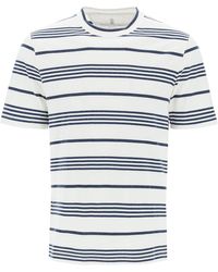 Brunello Cucinelli - Striped Crewneck T-Shirt - Lyst