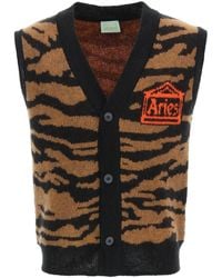 Aries Kurt Knit Vest M Wool - Black