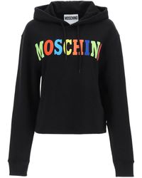 Moschino Multicolour Logo Hoodie - Black