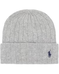Polo Ralph Lauren - Cable Knit Cashmere And Wool Beanie Hat - Lyst