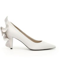 Max Mara Viola Ruffled Pumps - White