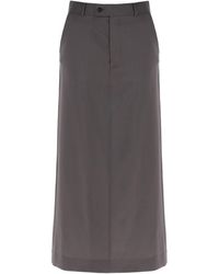 MM6 by Maison Martin Margiela - Maxi Skirt With Tieable Panel - Lyst