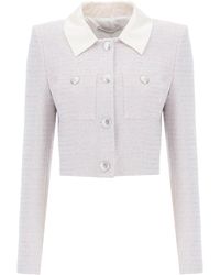 Alessandra Rich - Cropped Jacket In Tweed Boucle' - Lyst