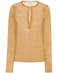Max Mara - Long-Sleeved Ribbed Knit Top For - Lyst