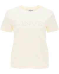 Lanvin - Logo Embroidered T Shirt - Lyst