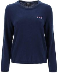 A.P.C. - 'Albane' Crew-Neck Cotton Sweater - Lyst