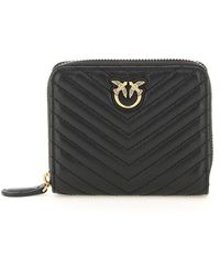 Pinko - Quilted Nappa Leather Zip-around Wallet - Lyst