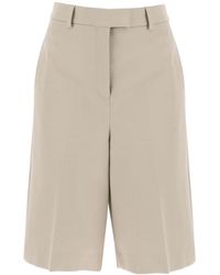 Ferragamo - Cotton Gabardine Bermuda Shorts - Lyst