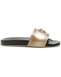 versace slides black and gold