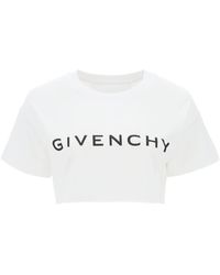 Givenchy - T-Shirt Cropped Logata - Lyst