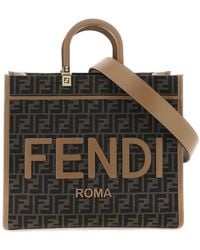 Fendi - Sunshine Medium Tote Bag With Jacquard Ff Pattern - Lyst