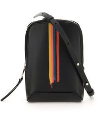 Paul Smith 'painted Stripe' Phone Holder Mini Bag - Black