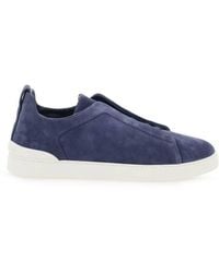 Zegna - Triple Stitch Low-top Suede Trainers - Lyst