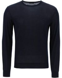 Zegna - Crew Neck Sweater In Pure Wool - Lyst