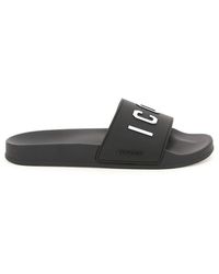 DSquared² - Icon Rubber Slides - Lyst