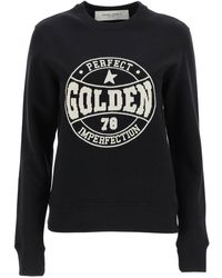 Golden Goose Athena Sweatshirt With Logo Embroidery - Black