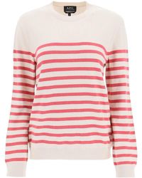 A.P.C. - 'phoebe' Striped Cashmere And Cotton Sweater - Lyst