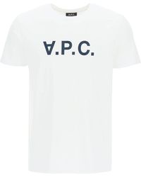A.P.C. - T-shirt floccata con logo vpc - Lyst
