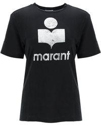 Isabel Marant - Isabel Marant Etoile Zewel T-shirt With Metallic Logo Print - Lyst