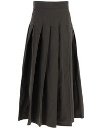 Max Mara Long Pleated Skirt - Black