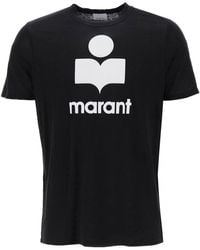 Isabel Marant - 'karman' Logo Linen T Shirt - Lyst