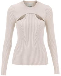 Isabel Marant - 'zana' Cut-out Sweater In Ribbed Knit - Lyst
