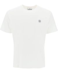 Stone Island - T-Shirt Girocollo Con Patch Logo - Lyst