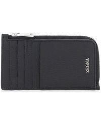 Zegna - Grained Leather 10cc Card Holder - Lyst