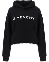Givenchy - Felpa Cropped Con Stampa Logo - Lyst