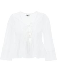 Ganni - Peplum Blouse - Lyst