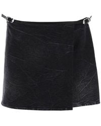 Givenchy - Voyou Denim Wrap Mini Skirt With - Lyst