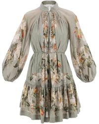 Zimmermann - Lexi Billow Floral Mini Dress - Lyst