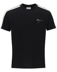Ferragamo - T-Shirt With Side Stripes - Lyst