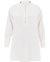 Ferragamo - Linen Blend Tunic Dress - Lyst