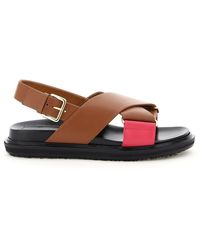 Marni SANDALI BICOLORE FUSSBETT - Marrone