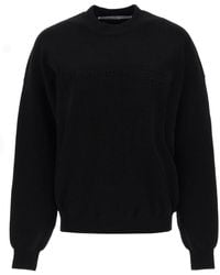 Alexander Wang - Crew-Neck Sweater With Embossed Logo - Lyst