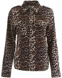 Ganni Leopard-printed Shirt - Black