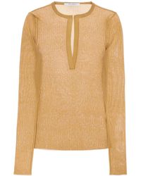 Max Mara - Long-Sleeved Ribbed Knit Top For - Lyst